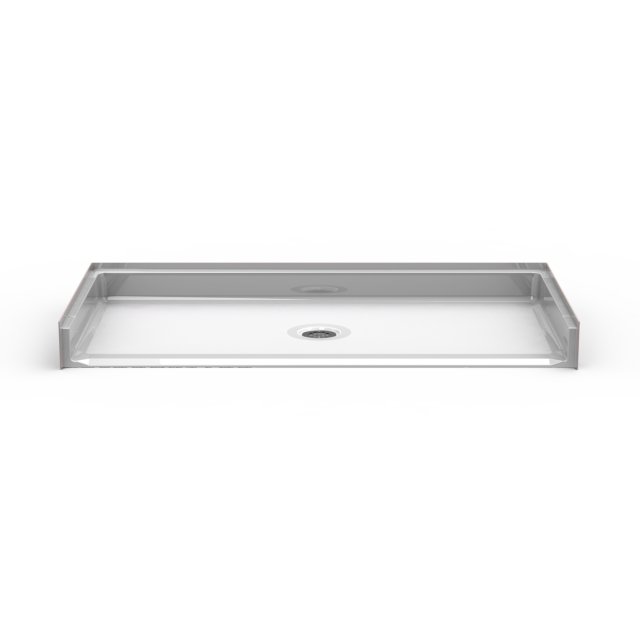 Barrier-free shower pan with a traditional round center drain